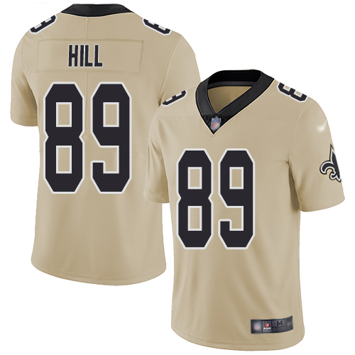 Men New Orleans Saints Limited Gold Josh Hill Jersey NFL Football 89 Inverted Legend Jersey